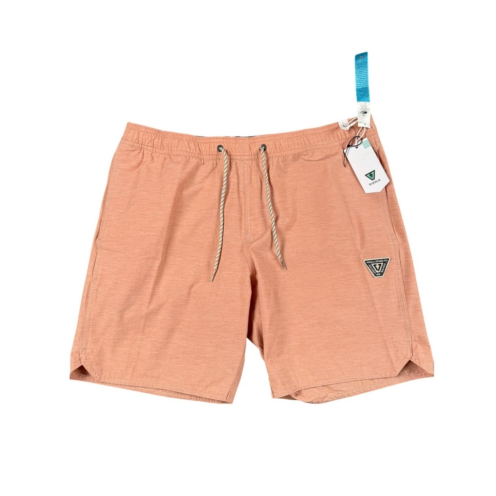 Vissla Board Shorts Mens L Coral NWT Solid Sets 17.5 Ecoelastic Coconut Stretch